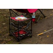 Load image into Gallery viewer, Ozark Trail Three Shelf Folding End Table with Cup Holder, Red