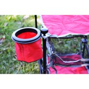 Load image into Gallery viewer, Ozark Trail Three Shelf Folding End Table with Cup Holder, Red