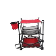 Load image into Gallery viewer, Ozark Trail Three Shelf Folding End Table with Cup Holder, Red