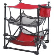 Load image into Gallery viewer, Ozark Trail Three Shelf Folding End Table with Cup Holder, Red