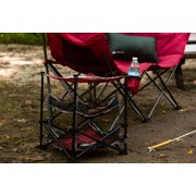 Load image into Gallery viewer, Ozark Trail Three Shelf Folding End Table with Cup Holder, Red