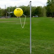 Load image into Gallery viewer, Park &amp; Sun Sports Outdoor Yellow 3-Pole Tetherball Play Set with Accessories